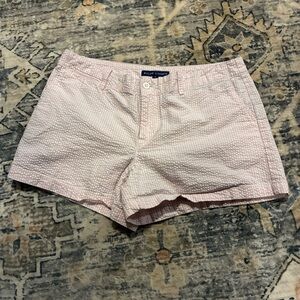 Polo Ralph Lauren Shorts Sz 8 Pink White Seersucker Stripe Summer Casual Cotton